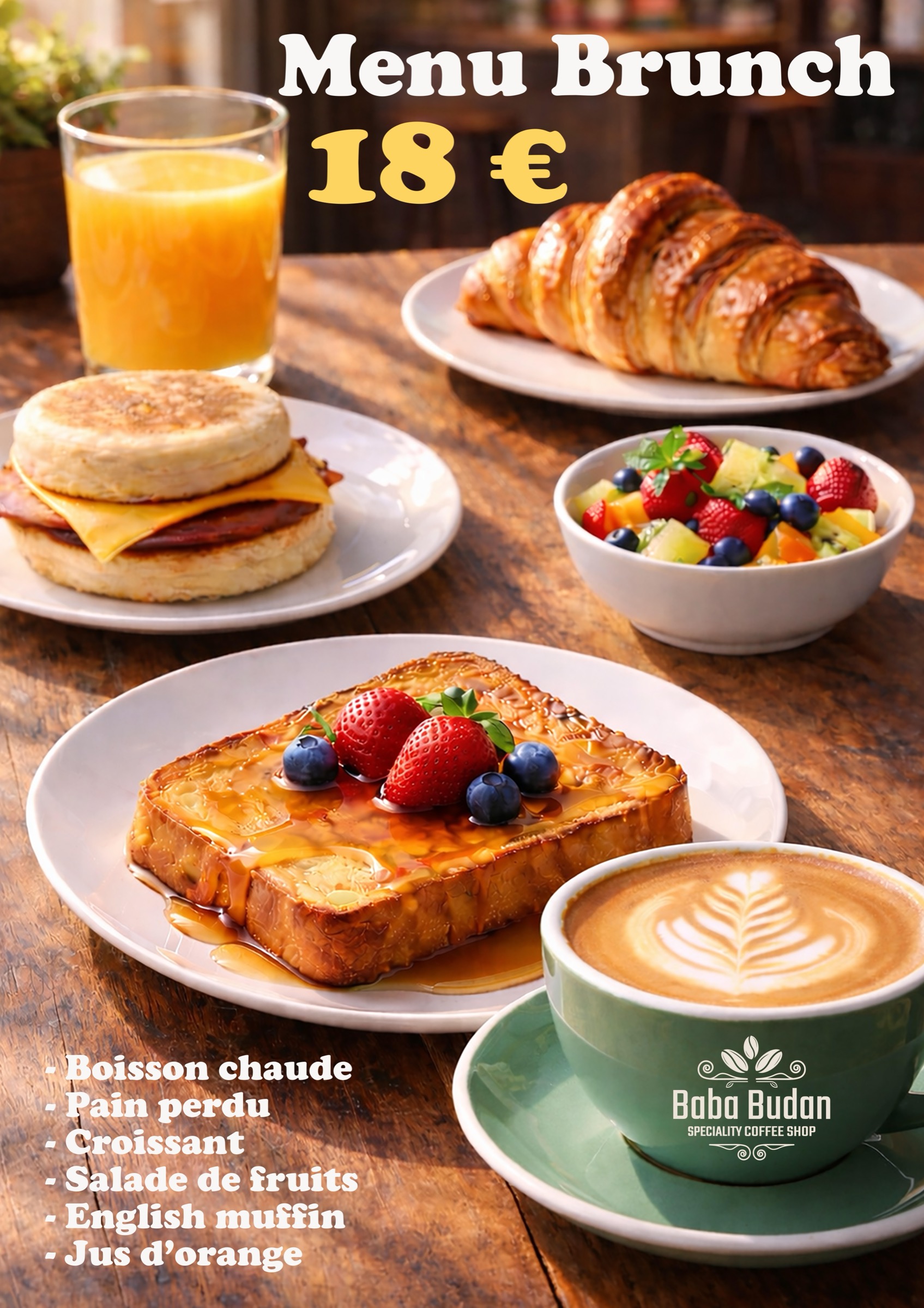 Menu brunch - Baba Budan